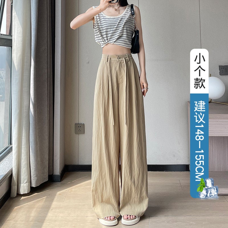 Ice Silk Quick-Drying Yamamoto Pants Women'S Summer Thin High Waist Loose Japanese Style Laid-Back Anti-Mosquito Sunscreen Cotton Linen Wide-Leg Pants - Image 1