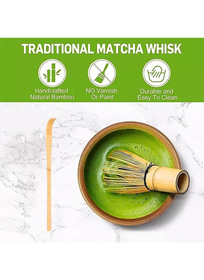 Arabest - Matcha Stirrer Set, Bamboo Tea Steeper Matcha Tools for Stirring Matcha, 3-piece Set (Matcha Stirrer + Bamboo Spoon with Hook + Matcha Brush Placeer) (Blue) - Image 1