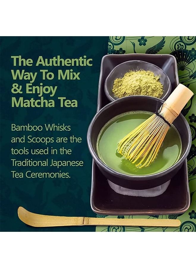 Arabest - Matcha Stirrer Set, Bamboo Tea Steeper Matcha Tools for Stirring Matcha, 3-piece Set (Matcha Stirrer + Bamboo Spoon with Hook + Matcha Brush Placeer) (Blue) - Image 1