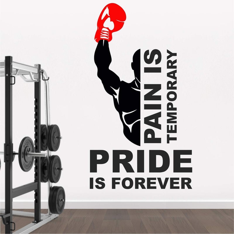 StickMe 'Gym - Fitness - Bodybuilding - Office - Sports - Workout - Boxing - Inspirational - Motivational - Quotes - Wall Sticker' -SM792 (PVC Vinyl - 70cm X 40 cm) - Image 1