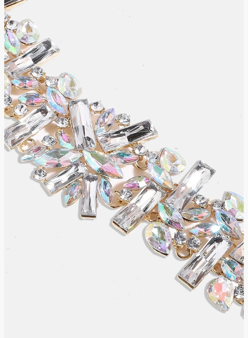 SOHI Gold Plated Designer Stone Party Wear Necklace For Women