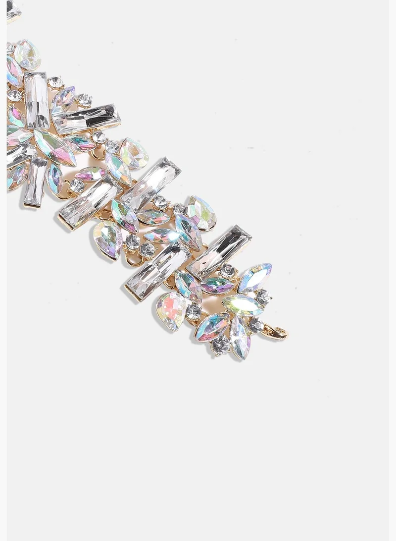 SOHI Gold Plated Designer Stone Party Wear Necklace For Women