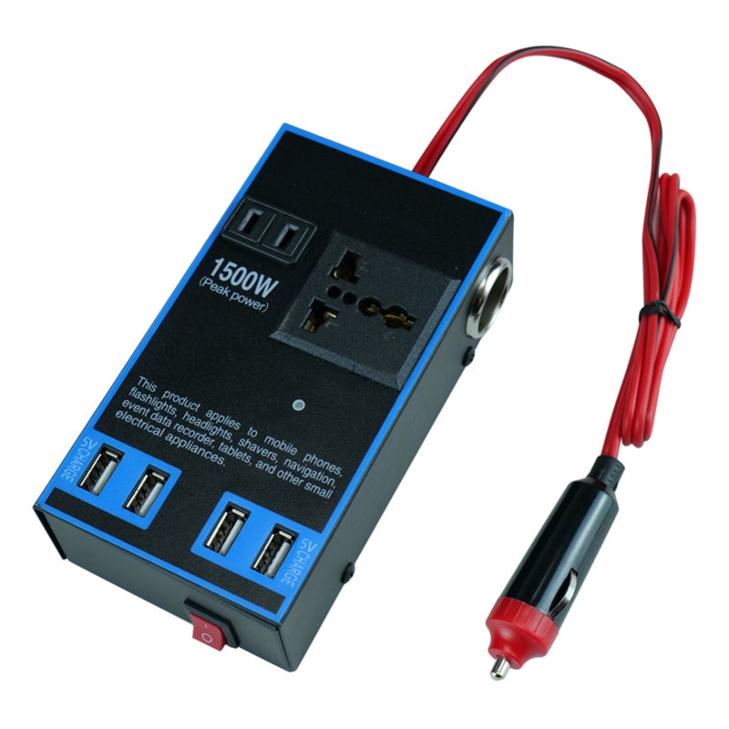 Car Power Inverter 12V 24V to 110V 220V Intelligent Fast Charging - Stable High Power Output Vehicle Inverter for Smartphones GPS Dash Cams - Image 1