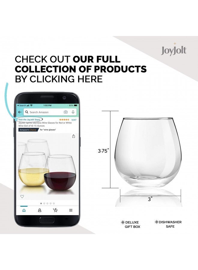 Joyjolt Spirits Stemless Wine Glasses For Red Or White Wine (Set Of 4)-15-Ounces - Image 1