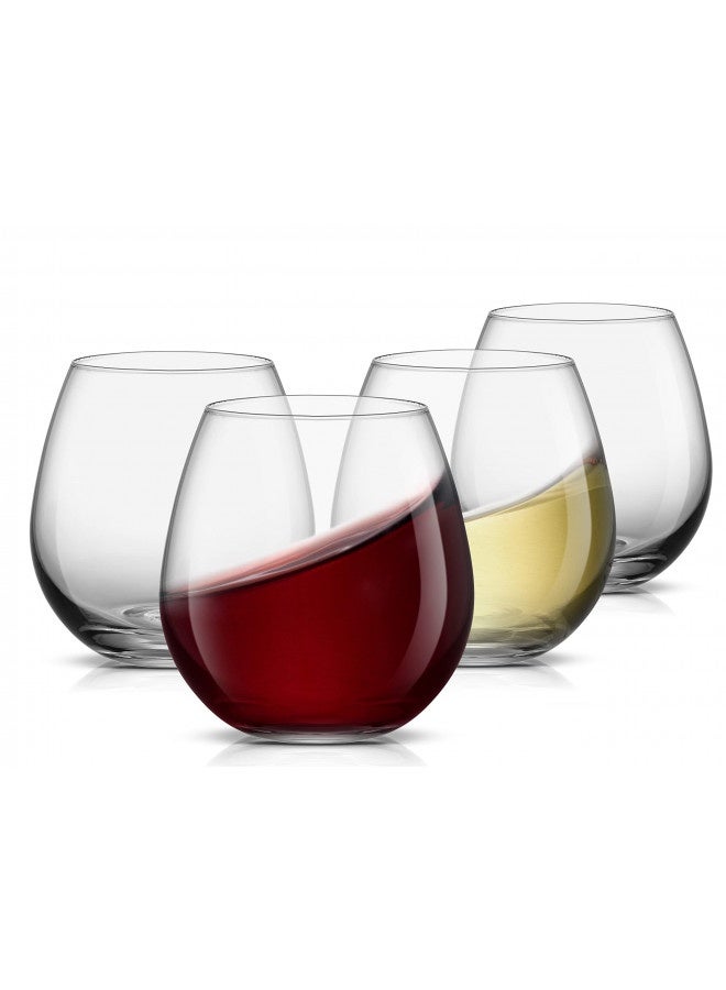 Joyjolt Spirits Stemless Wine Glasses For Red Or White Wine (Set Of 4)-15-Ounces - Image 2
