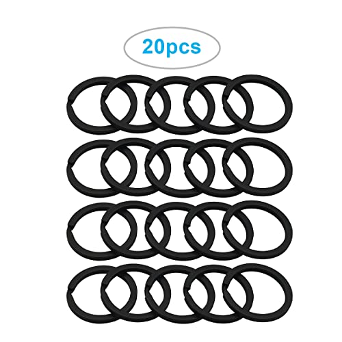 ZoloAJay 20 Pack Key Ring Keychain 1 Inch 25mm Diameter Metal Flat Split Key Chains Rings for Home Car Dog Tag Office Lanyards Keys Attachment Black - Image 2