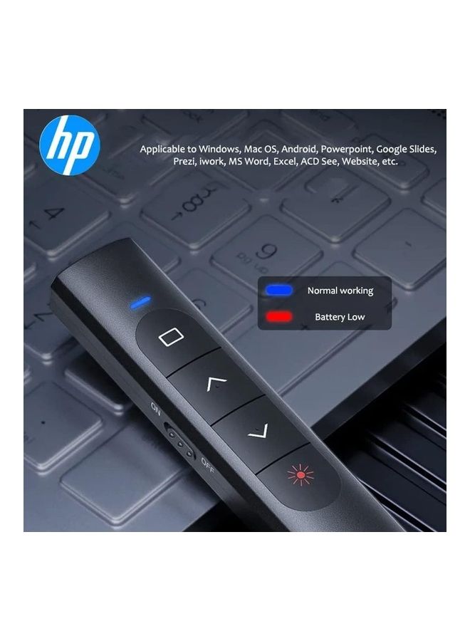 HP SS10 Wireless rechargeable Presentation Flip Pen Wireless Laser Presentation Control White - Image 5
