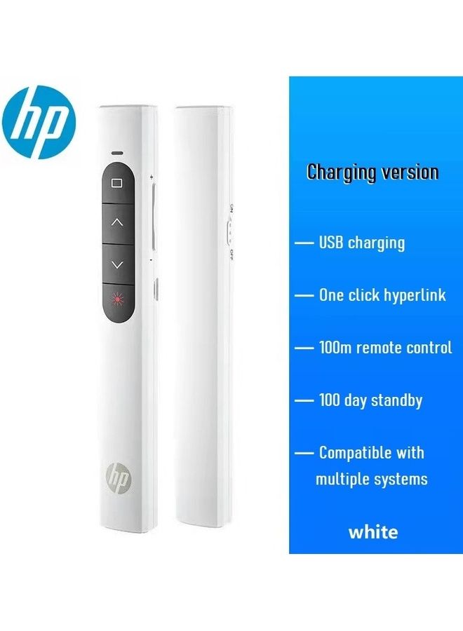 HP SS10 Wireless rechargeable Presentation Flip Pen Wireless Laser Presentation Control White - Image 2