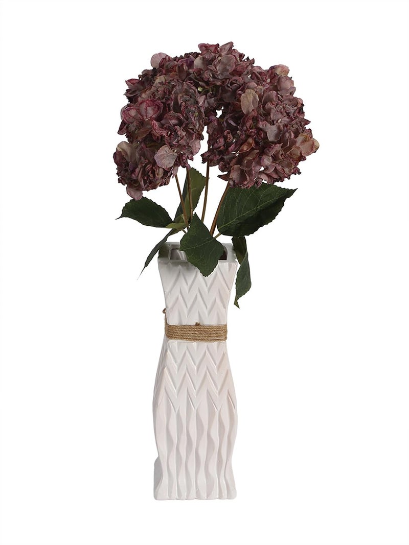Fourwalls Fourwalls Beautiful Artificial Hydrangea Flowers Bunch for Vase 40 cm Maroon Home Decoration Living Room Bedroom Corner Table Top Office Wedding Party Decorative Items  - Image 2