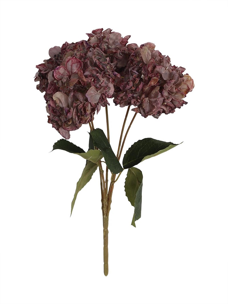 Fourwalls Fourwalls Beautiful Artificial Hydrangea Flowers Bunch for Vase 40 cm Maroon Home Decoration Living Room Bedroom Corner Table Top Office Wedding Party Decorative Items  - Image 4