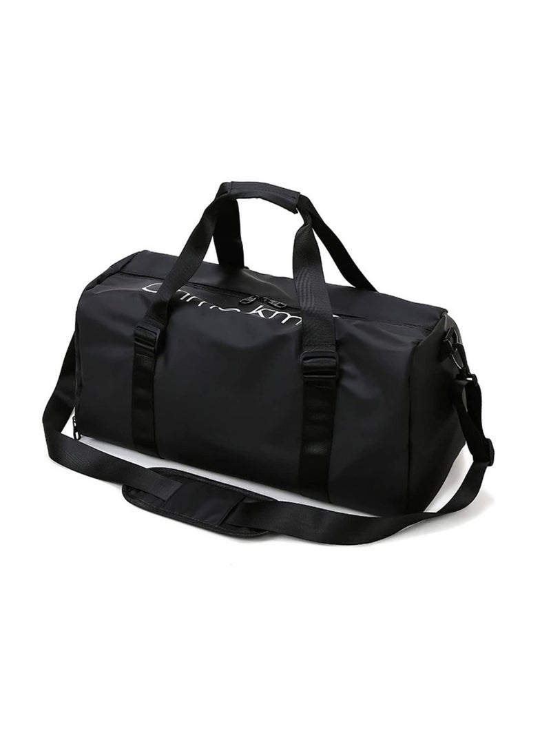 TYCOM - TYCOM Gym Bag Sports Bag Fitness Bag Waterproof Pocket for Wet Towels Travel Duffel Bag for Men and Women With Shoes Compartment (BLACK) - Image 1