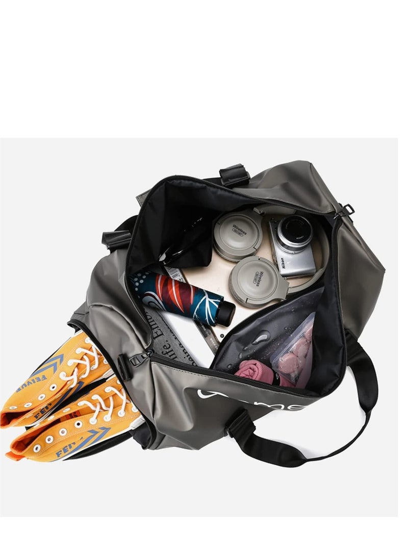 TYCOM - TYCOM Gym Bag Sports Bag Fitness Bag Waterproof Pocket for Wet Towels Travel Duffel Bag for Men and Women With Shoes Compartment (BLACK) - Image 1