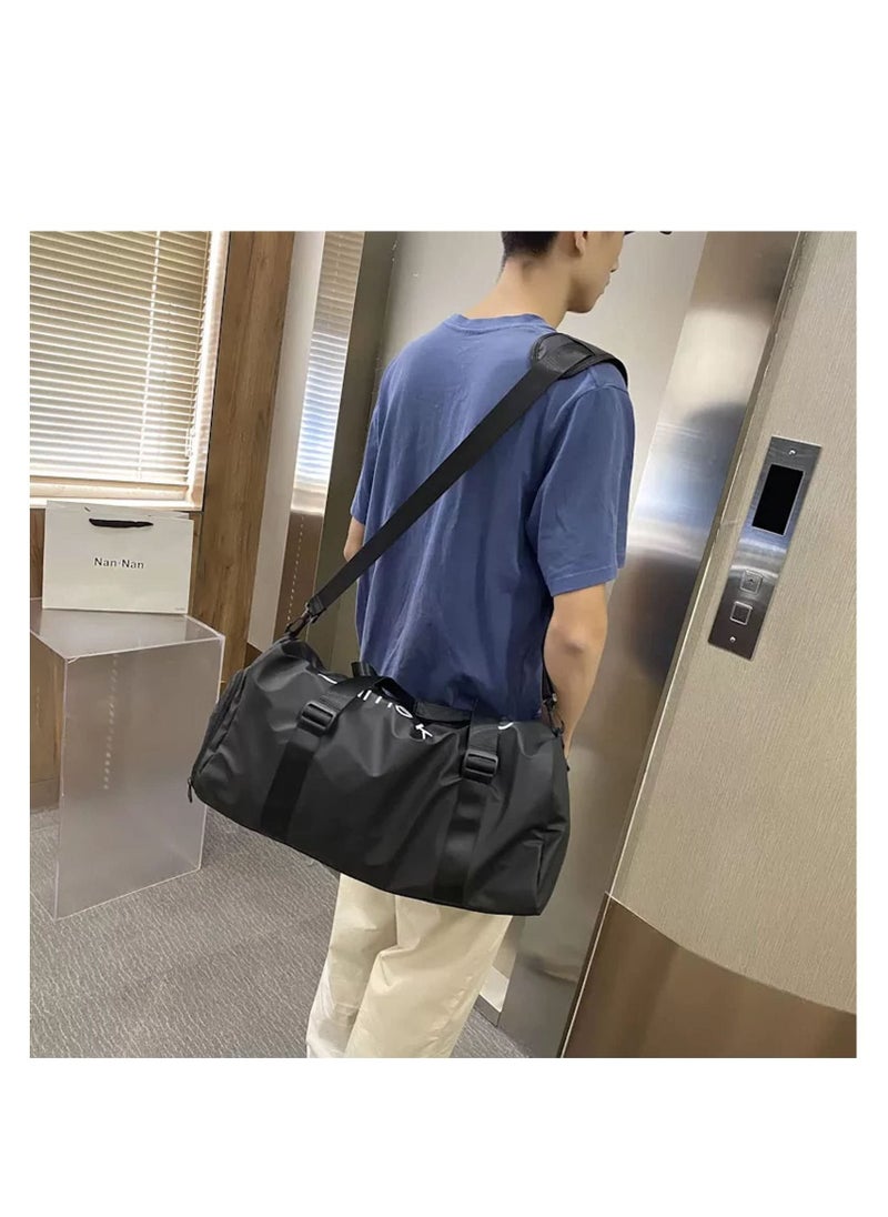 TYCOM - TYCOM Gym Bag Sports Bag Fitness Bag Waterproof Pocket for Wet Towels Travel Duffel Bag for Men and Women With Shoes Compartment (BLACK) - Image 1