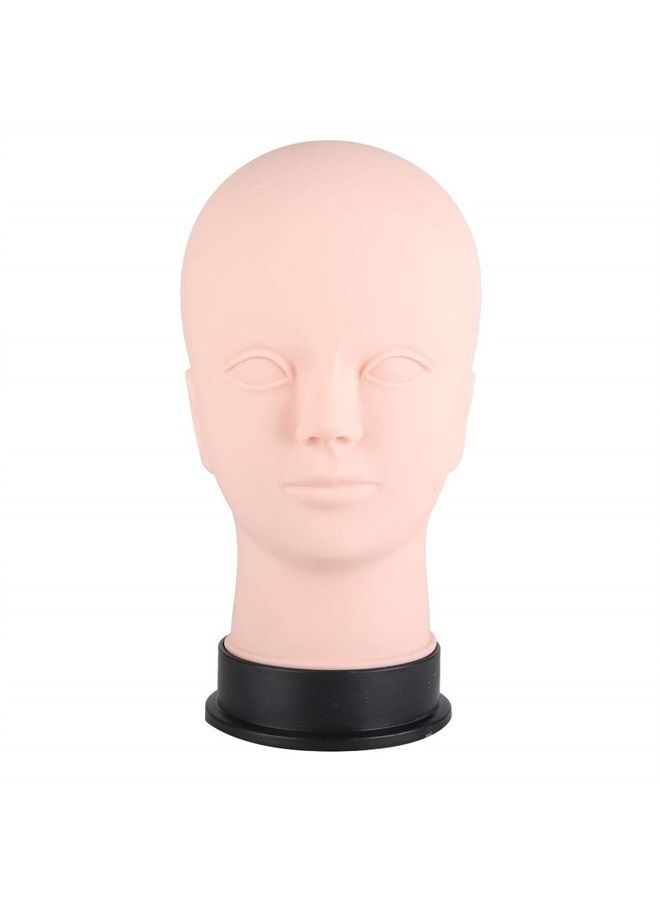 ZJchao Silicone Mannequin Head, Soft Massage Makeup Practice Head Model Cosmetology Training Eyelash Extensions Head for Wig Hat Display Eyebrow - Image 2