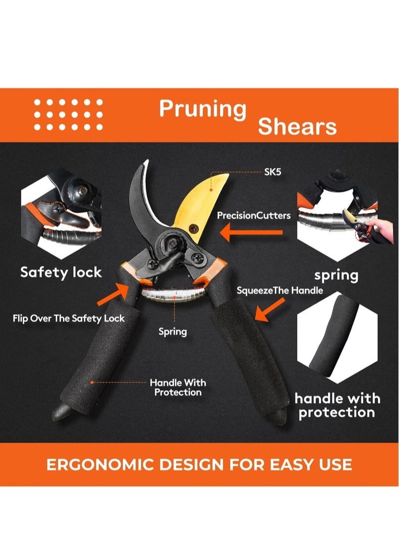 Generic Garden Pruning Shears, 22cm/8.66in Hand Gardening Cutter with SK5 alloy steel Blade, for Pruning and Cutting Flowers or Branches, Professional Garden Scissors, Ergonomic Handles Garden Pruner  - Image 3