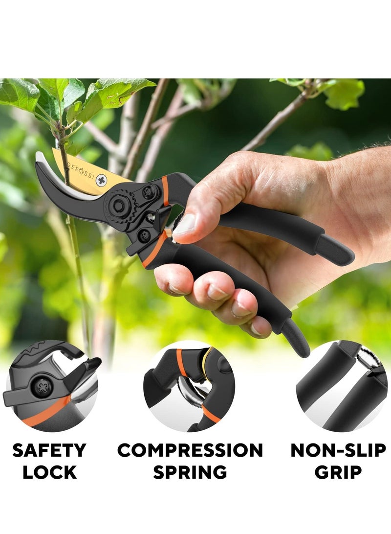 Garden Pruning Shears, 22cm/8.66in Hand Gardening Cutter with SK5 alloy steel Blade, for Pruning and Cutting Flowers or Branches, Professional Garden Scissors, Ergonomic Handles Garden Pruner