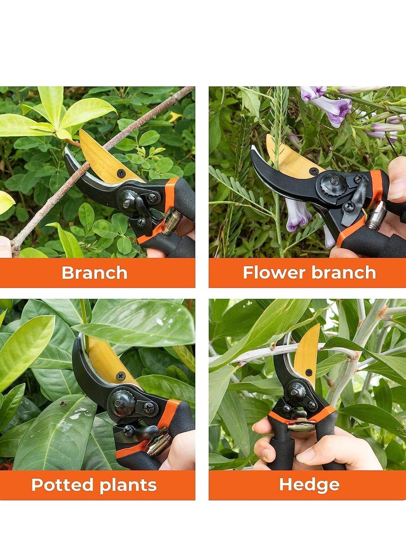 Garden Pruning Shears, 22cm/8.66in Hand Gardening Cutter with SK5 alloy steel Blade, for Pruning and Cutting Flowers or Branches, Professional Garden Scissors, Ergonomic Handles Garden Pruner