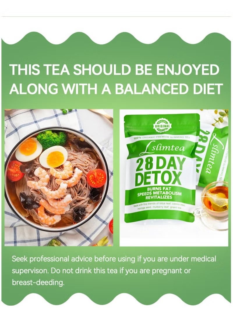 Wins Town 28-Day Organic Weight Loss Tea: Promotes Fat Digestion and Absorption, Aids Bowel Movement, Supports Stomach Health, Helps Digestion, Reduces Accumulation of Abdominal Fat - Image 2