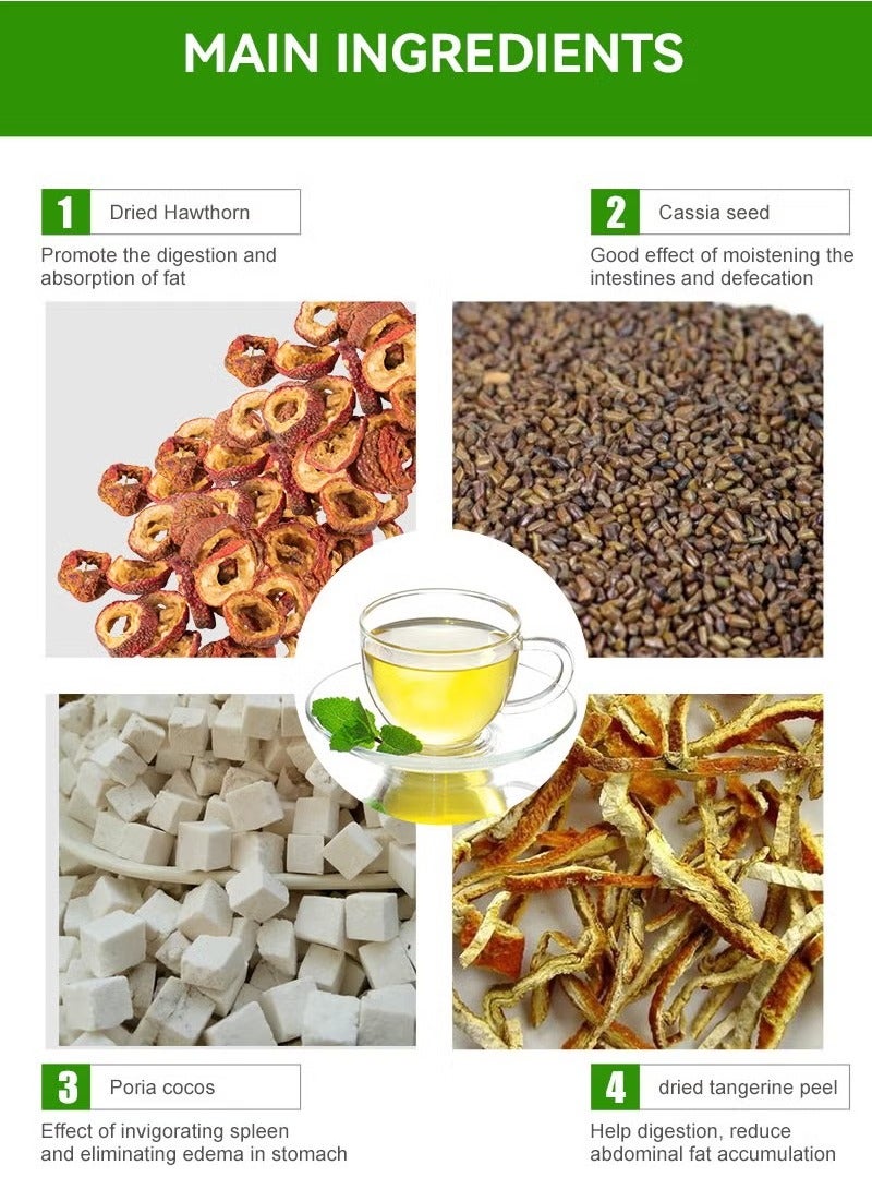 Wins Town 28-Day Organic Weight Loss Tea: Promotes Fat Digestion and Absorption, Aids Bowel Movement, Supports Stomach Health, Helps Digestion, Reduces Accumulation of Abdominal Fat - Image 3