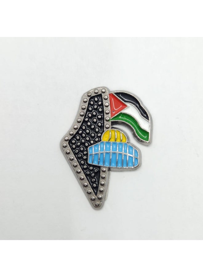 Acnor Palestine Map Metal sticker  Badge with Flag and Dome of the Rock for Mobile Laptop etc - Image 1
