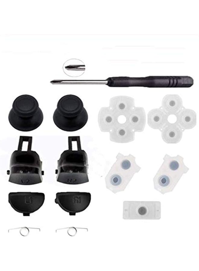 Guanximaoyi Trigger ons Thumb Stick Grips Cover Cap + Conductive Rubber on Repair Parts For Ps4 /Slim /Pro Controller (Jds 040)