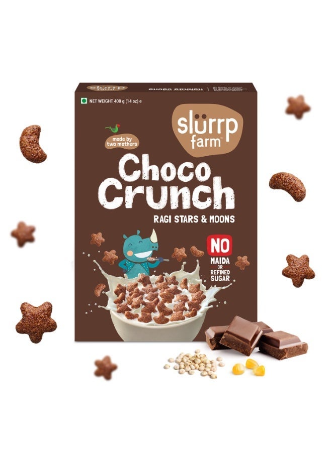 Slurrp Farm Choco Crunch Chocolate Cereal , No Maida, No Refined Sugar, No Added Colour , Ragi Stars and Moons - Image 1