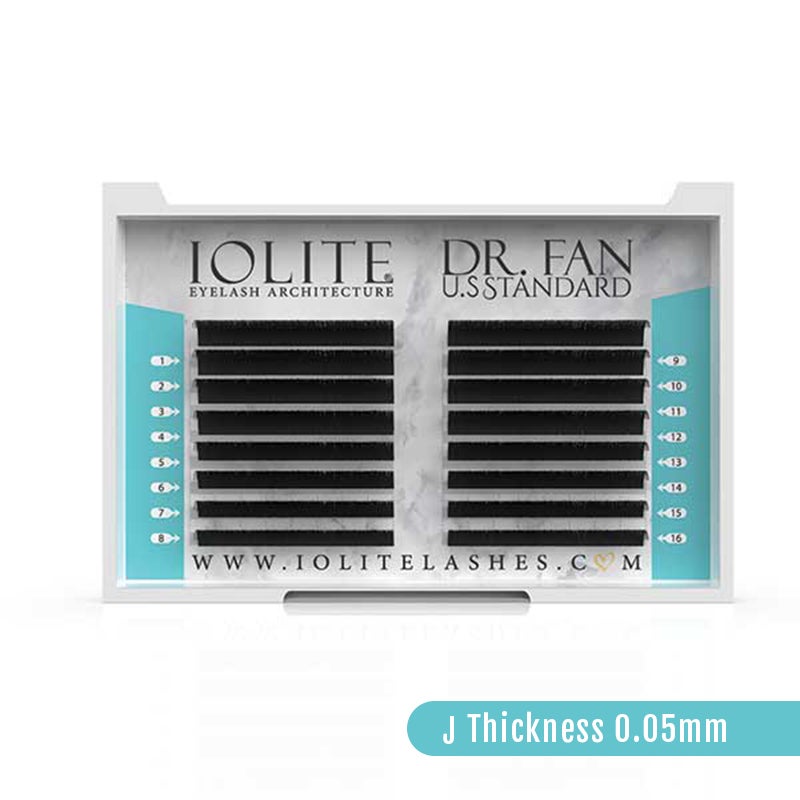 Iolite DR FAN Volume Lash Extensions – Professional Lashes J Curl 0.05T Mix Tray | High-Quality, Fluffy, Easy Fanning Lashes for Natural Look IDRFJ5T