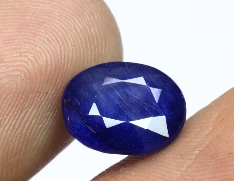 Bague حجر الياقوت الأزرق الأصلي المعتمد غير المثبت - Image 2