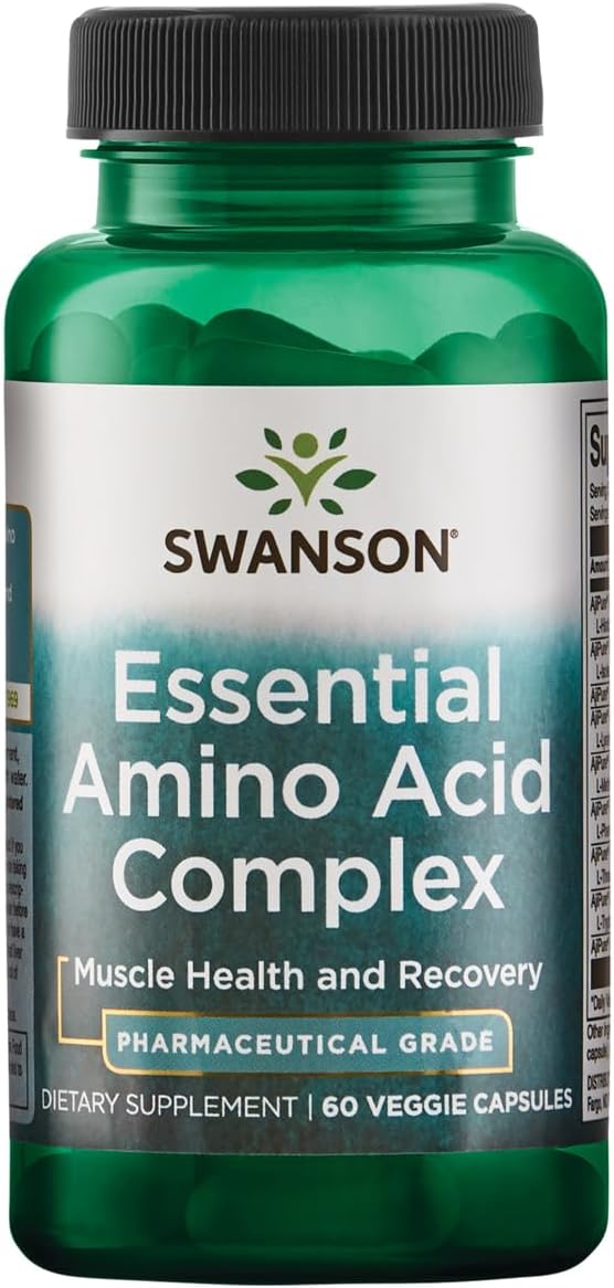 Swanson Ajipure 9 Essential Amino Acid Formula Pharmaceutical Grade 60 Veg Capsules - Image 1