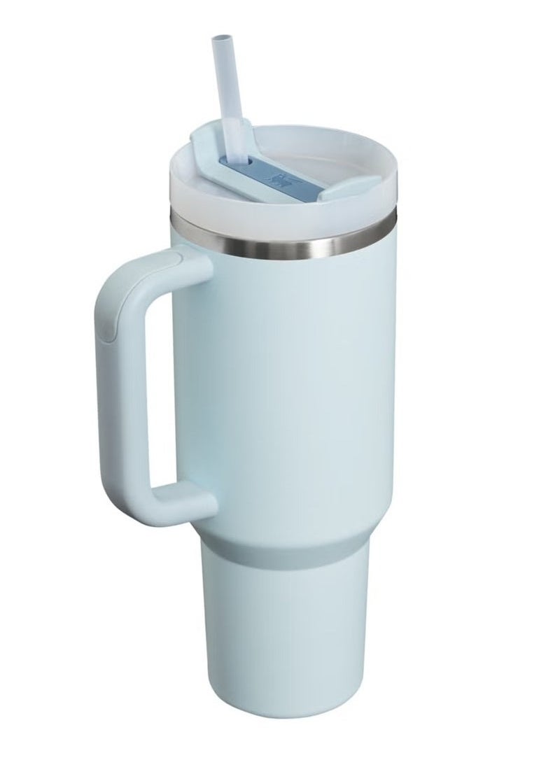 Stanley - Quencher H2.0 FlowState 40ozStainless Steel Vacuum Insulated Tumbler – Leak-Resistant Travel Mug with Lid & Reusable Straw – Keeps Drinks Cold for Hours – BPA-Free, Durable & Cupholder Compatible – Ideal for Water, Iced Tea, Coffee & Smoothies – Glacier - Image 1