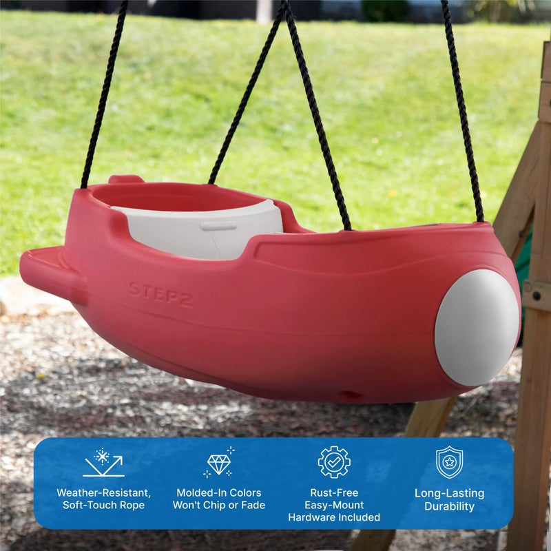 Step2 Rocket Swing for Two, Baby Outdoor Swing, Outside Weather-Resistant Rope, Attach to Playset, for Toddlers 9 Months - 3 Years Old - Image 4