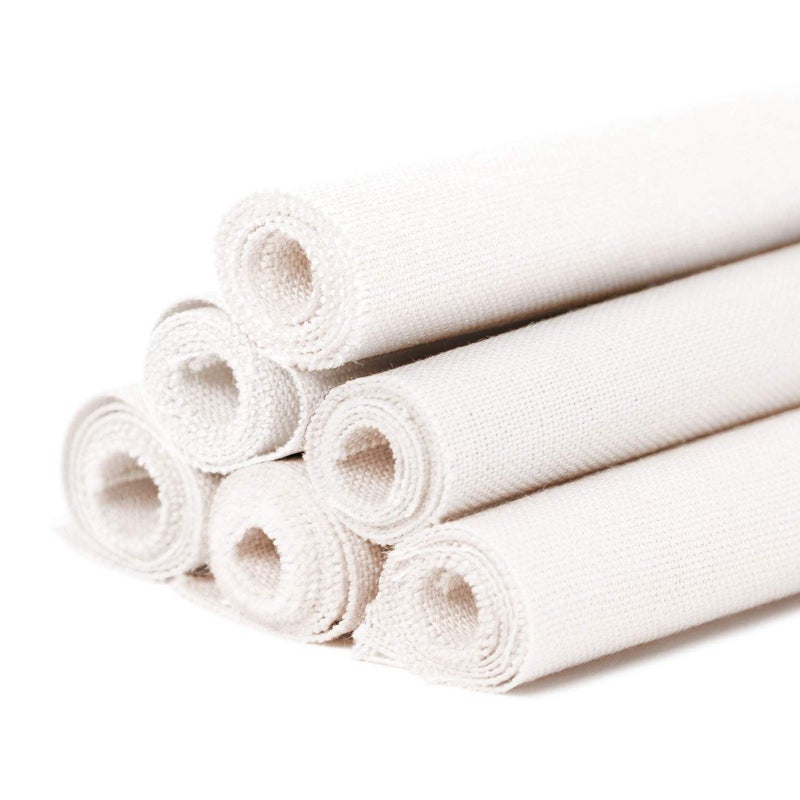 BERYA 6 Pcs Linen Needlework Fabric, Square Embroidery Fabric 9 Colors Stitch Cloth for Garment Crafts and Decoration Embroidery Project - Image 1