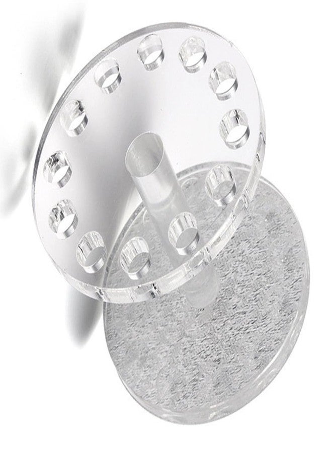 مينكيسي حامل أقلام فن الأظافر على شكل قلب كريستالي من مينكيسي، حامل أكريليك محمول، منظم لفرشاة جل الأشعة فوق البنفسجية وأدوات التجميل، حجم صغير 3.4 بوصة للاستخدام المنزلي والصالونات - Image 2