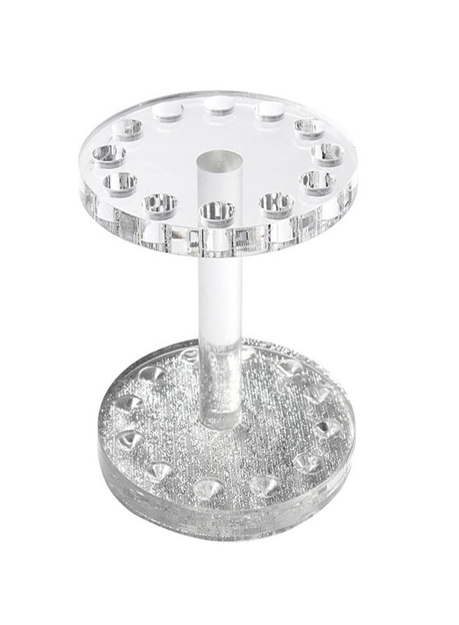 مينكيسي حامل أقلام فن الأظافر على شكل قلب كريستالي من مينكيسي، حامل أكريليك محمول، منظم لفرشاة جل الأشعة فوق البنفسجية وأدوات التجميل، حجم صغير 3.4 بوصة للاستخدام المنزلي والصالونات - Image 1