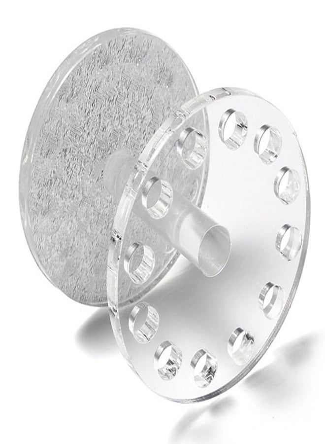 مينكيسي حامل أقلام فن الأظافر على شكل قلب كريستالي من مينكيسي، حامل أكريليك محمول، منظم لفرشاة جل الأشعة فوق البنفسجية وأدوات التجميل، حجم صغير 3.4 بوصة للاستخدام المنزلي والصالونات - Image 4