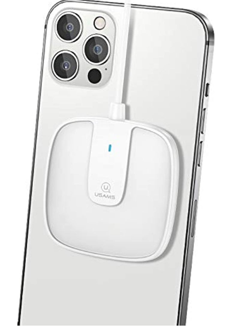 USAMS Magnetic Wireless Fast Charger 15Watt White - Image 1
