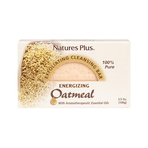 NaturesPlus Oatmeal Cleansing Bar - 3.5 oz - Face & Body Exfoliating Cleanser - Gentle Exfoliation with Oats & 11 Essential Oils to Cleanse, Moisturize & Refresh - All Skin Types - Cruelty Free - Image 1