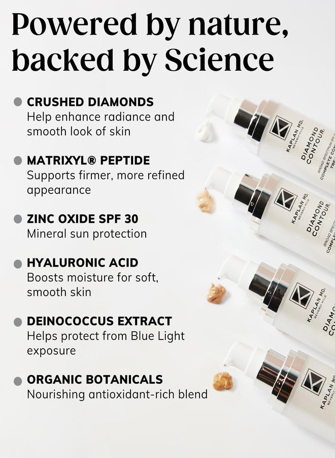 Kaplan MD Diamond Contour Broad Spectrum SPF 30 - Complete Complexion Treatment, Hydrating Sheer Coverage, UVA/UVB & Blue Light Protection, Fragrance-Free, Medium Tinted Sunscreen for Face - Image 3