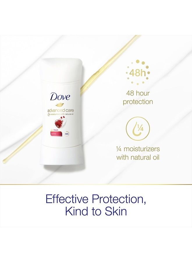 Dove مزيل العرق المضاد للتعرق Advanced Care للنساء، Revive، لحماية لمدة 48 ساعة وإبطين ناعمين ومريحين، 2.6 أونصة، قطعتان - Image 3