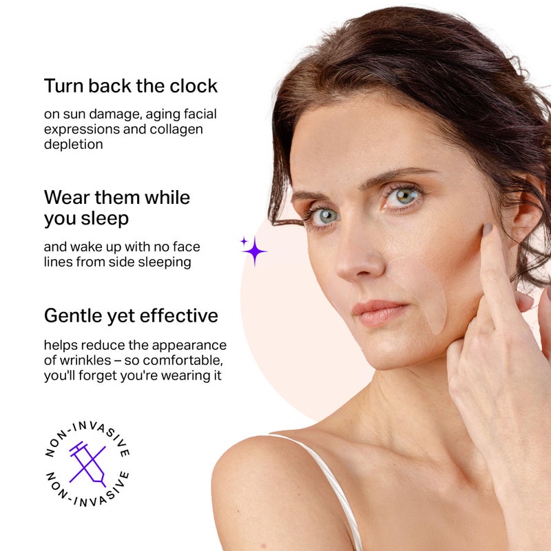 BLUMBODY Smile Line Patches â€“ Face Wrinkle Patches for Fine Lines Around Mouth, between Eyes â€“ Non-Silicone Anti-Wrinkle Facial Tape â€“ Comfortable Overnight Use (90-Day Supply) - Image 3