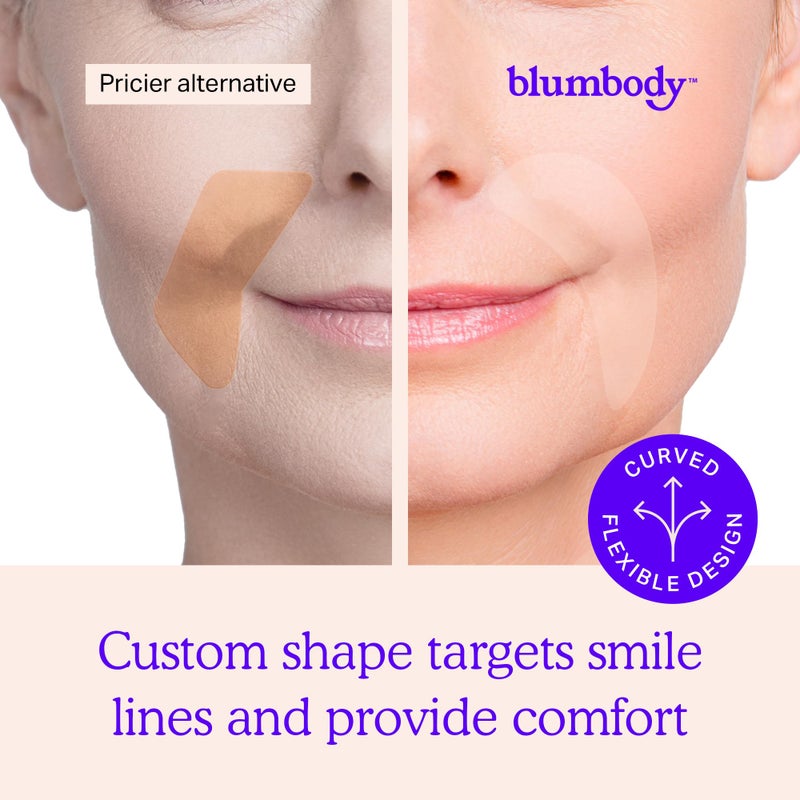 BLUMBODY Smile Line Patches â€“ Face Wrinkle Patches for Fine Lines Around Mouth, between Eyes â€“ Non-Silicone Anti-Wrinkle Facial Tape â€“ Comfortable Overnight Use (90-Day Supply) - Image 4