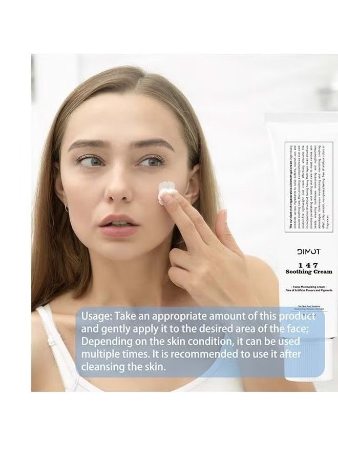 ديموت 147 مهدئا كريم ، كريم إصلاح الحاجز ، يوميا مرطب الوجه ، وتعزيز إصلاح البشرة الجافة والحساسة ، عيب مهدئا الرعاية ، وإصلاح حاجز الوجه ، ومناسبة لجميع أنواع البشرة - Image 3