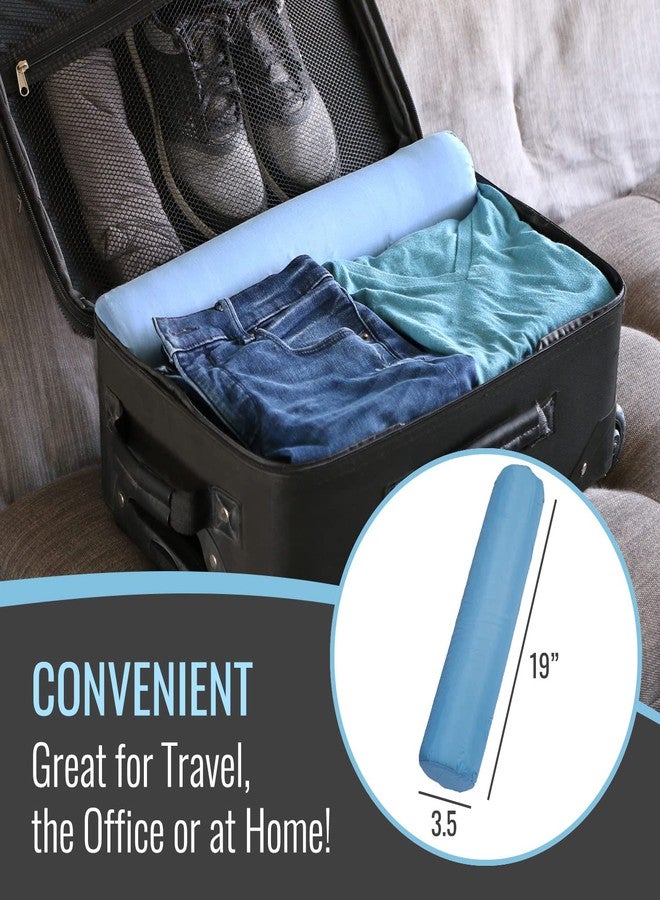 DMI Lightweight Comfort Round Foam Neck Roll Leg Rest Back Support Pillow for Home and Travel, Great for Neck, Back and Under Knees, 3.5 x 19 inches, Blue - Image 3