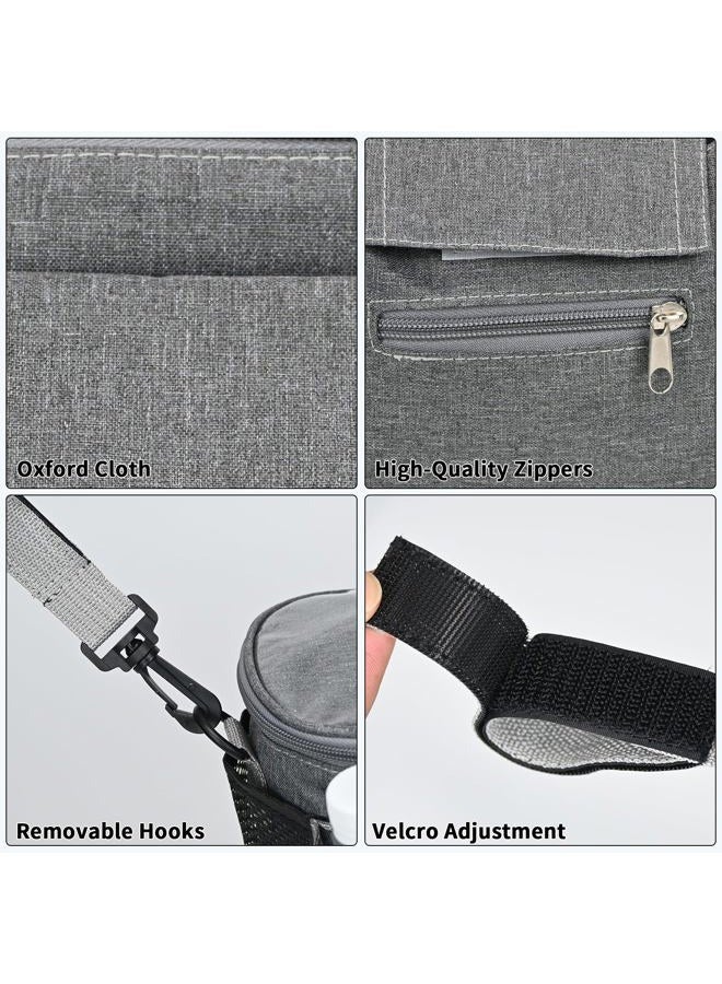 Smlper Large Universal Stroller Organizer, Stroller Caddy Bag with Cup Holder/Detachable Shoulder Strap & Phone Bag, Waterproof Baby Travel Gear for Baby Stroller and Baby Crib (Grey) - Image 5