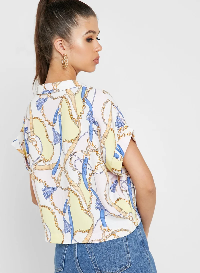 FOREVER 21 Chain Print Shirt