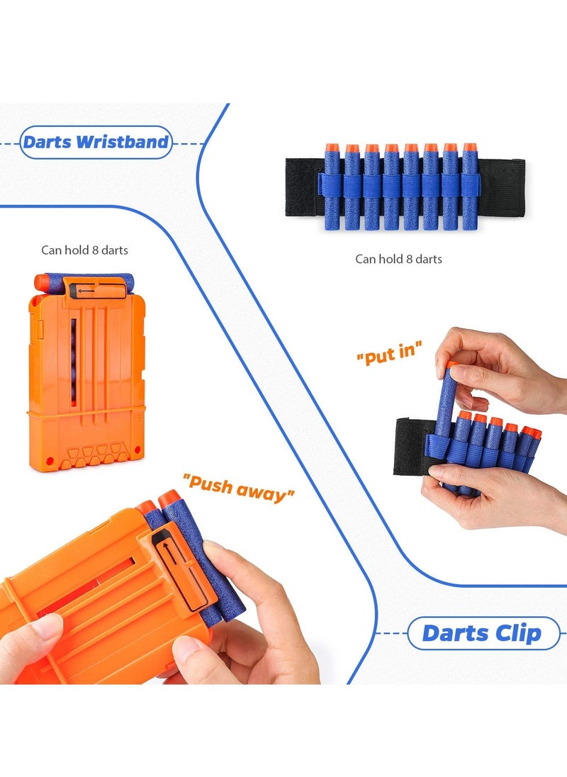 Kids Tactical Vest Kit for Nerf Guns Series with Refill Darts,Dart Pouch, Reload Clips, Tactical Mask, Wrist Band and Protective Glasses
