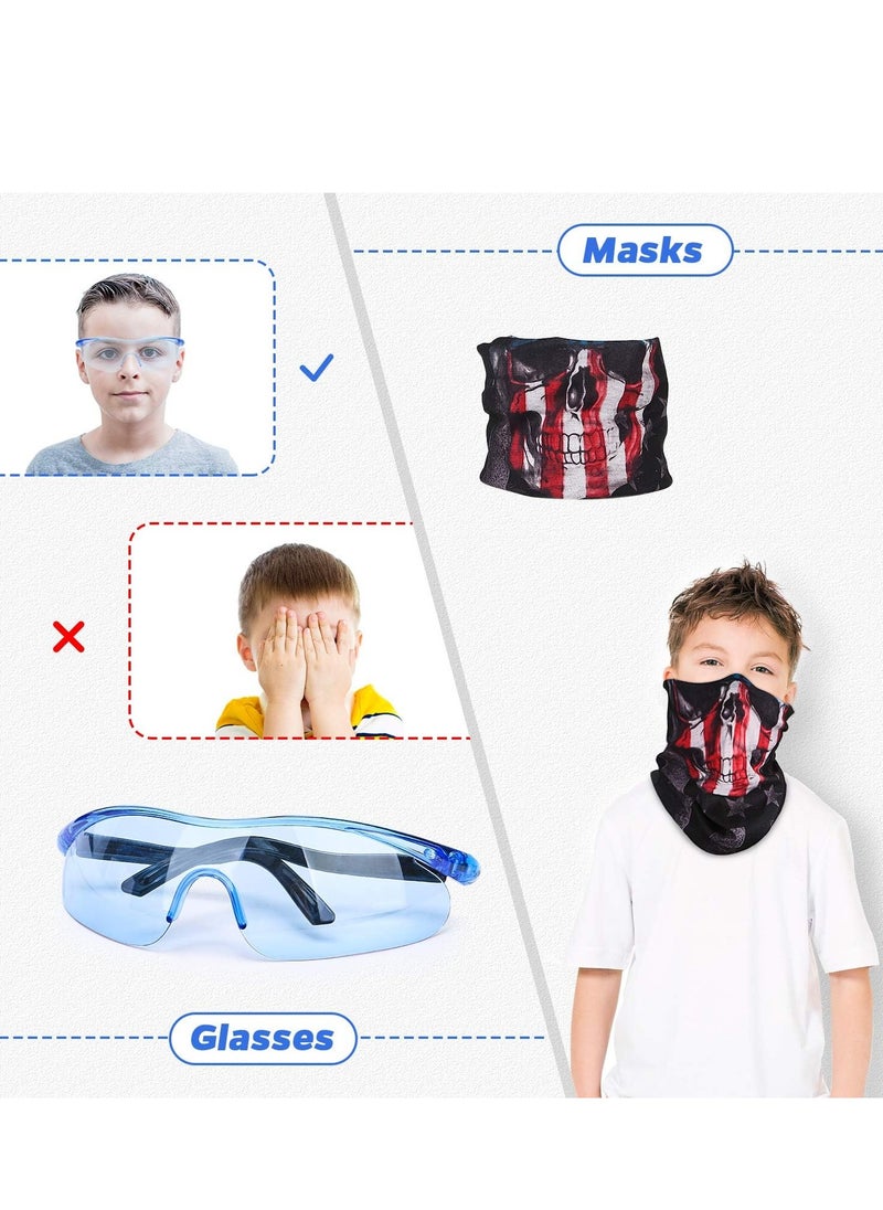 Kids Tactical Vest Kit for Nerf Guns Series with Refill Darts,Dart Pouch, Reload Clips, Tactical Mask, Wrist Band and Protective Glasses