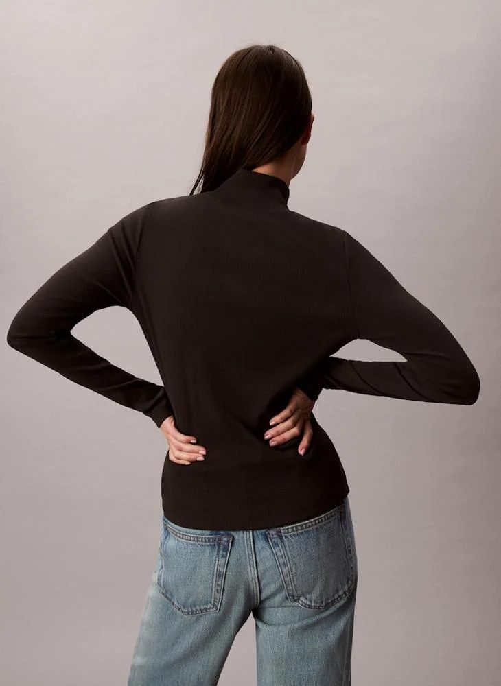 Calvin Klein Jeans Graphic Turtle Neck Top