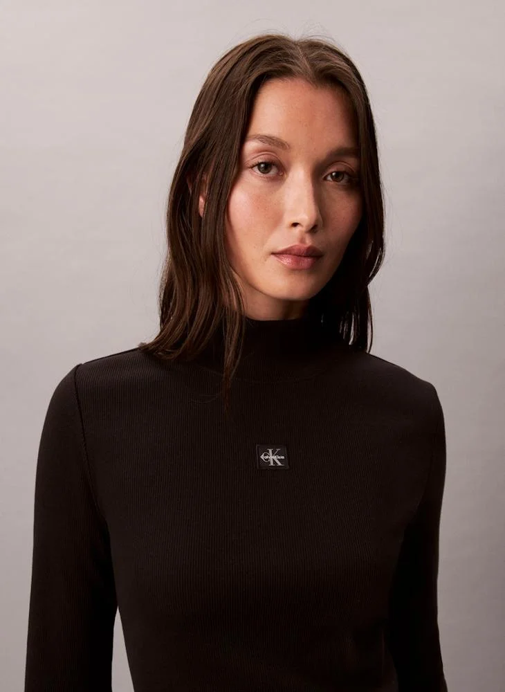 Calvin Klein Jeans  Ribbed Turtleneck Long Sleeve Top for Women | Best Price UAE
