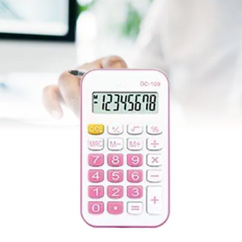 Pocket Calculator Mini Small Portable for Students School Office Supplies with Rope Black - Image 2